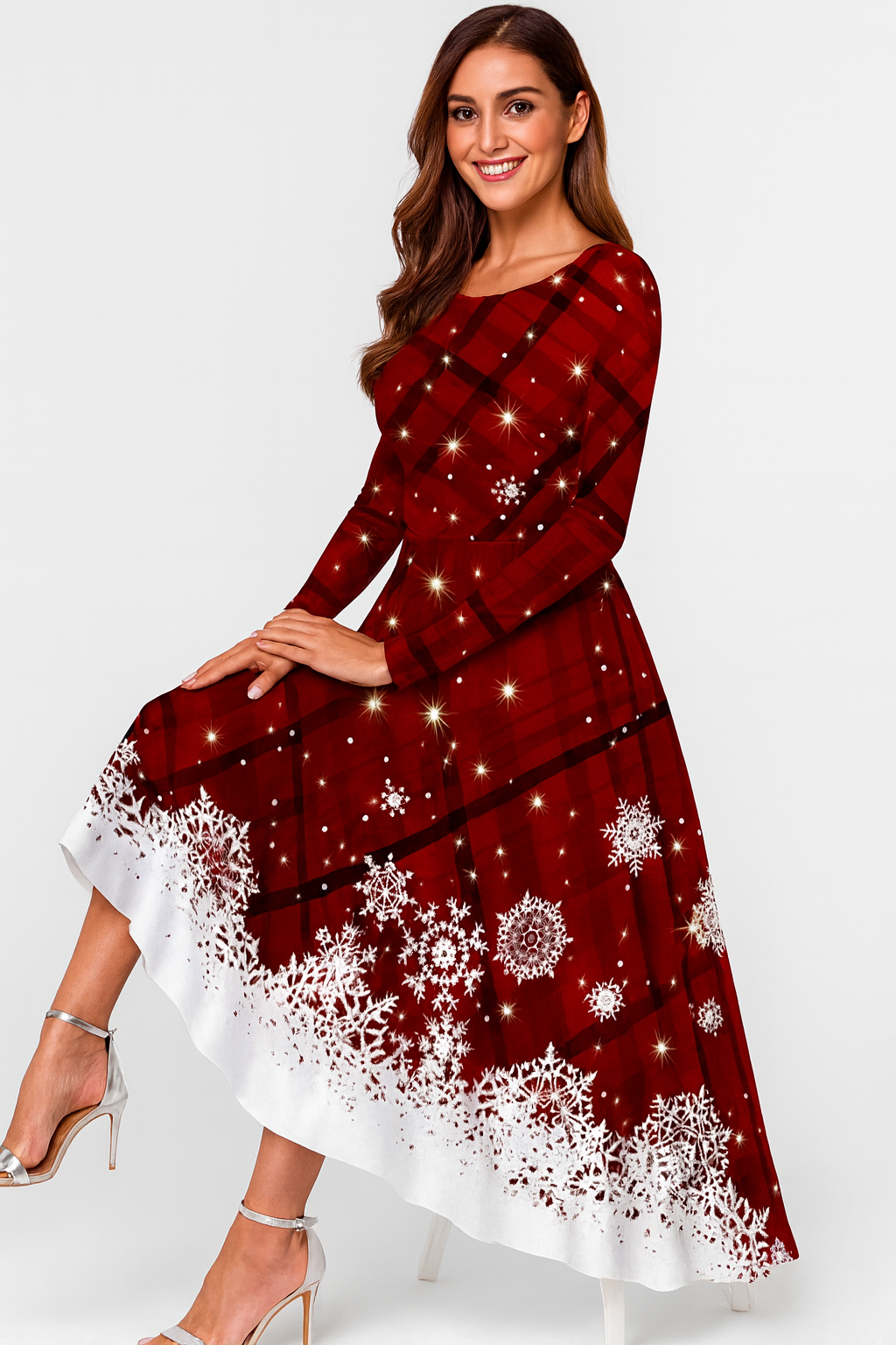 Astrid | Dame Julekjole med Ternet Sæsonmotiv