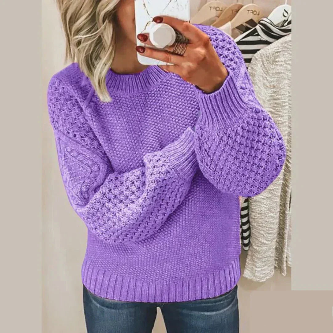 Kayla | Stilfuld Tekstureret Strik-Sweater