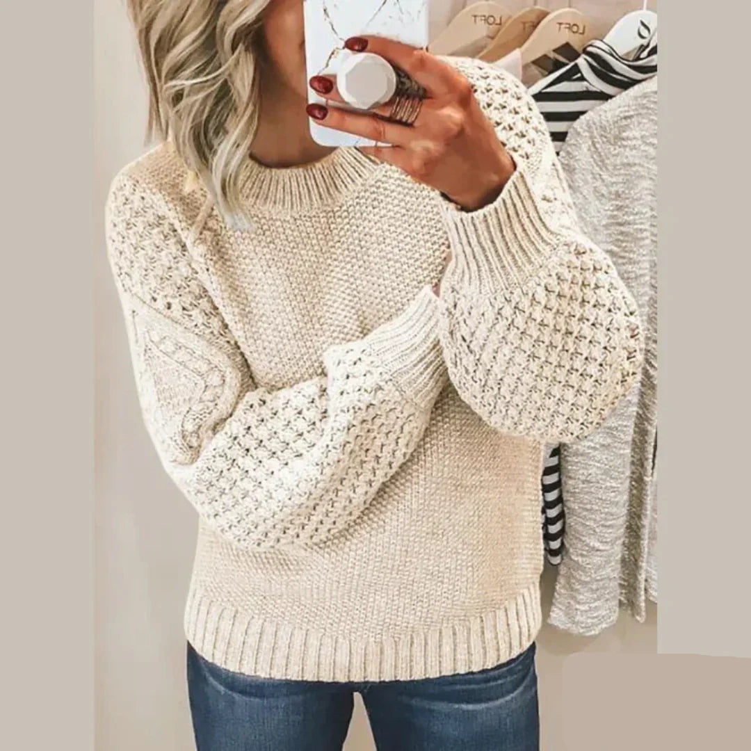 Kayla | Stilfuld Tekstureret Strik-Sweater