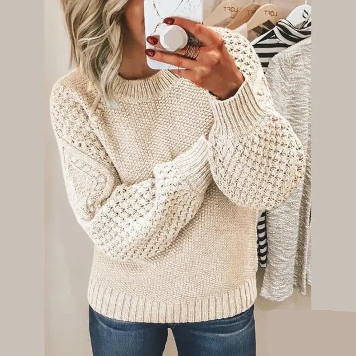 Kayla | Stilfuld Tekstureret Strik-Sweater