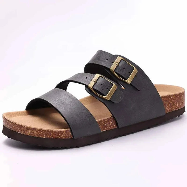 Roma | Triple Strap Cork Sandaler