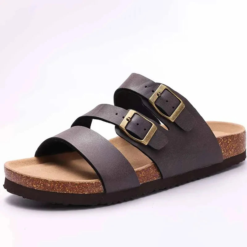 Roma | Triple Strap Cork Sandaler