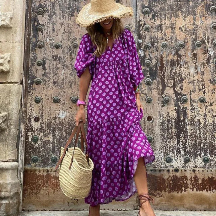 Emmeline | Boheme Bomuld Maxi Kjole