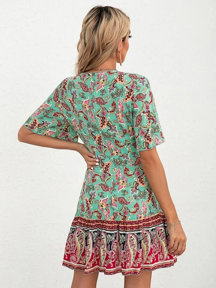 Sarah | Blomster Tie-Front Kjole