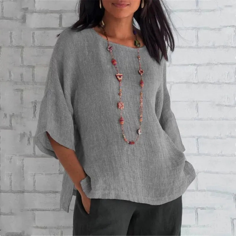 Sophia | Luftig Hør Bluse
