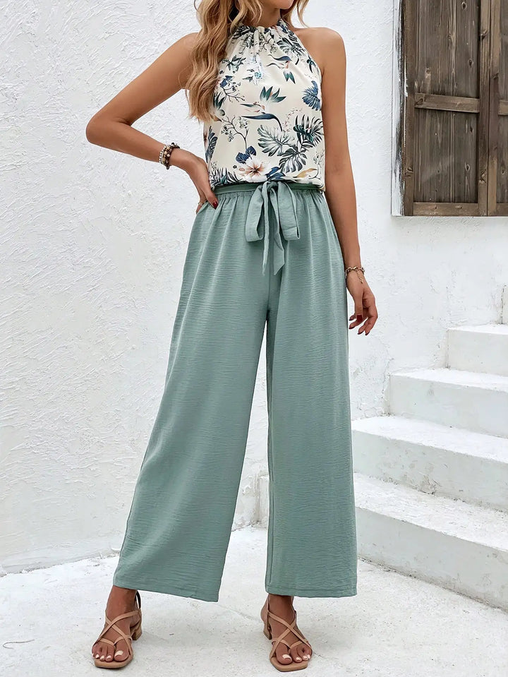 Bella | Blomstret Halter & Vidde-Ben Sæt