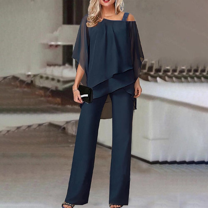 Serafina | Stilfuldt Off-Shoulder Tunika Buksesæt
