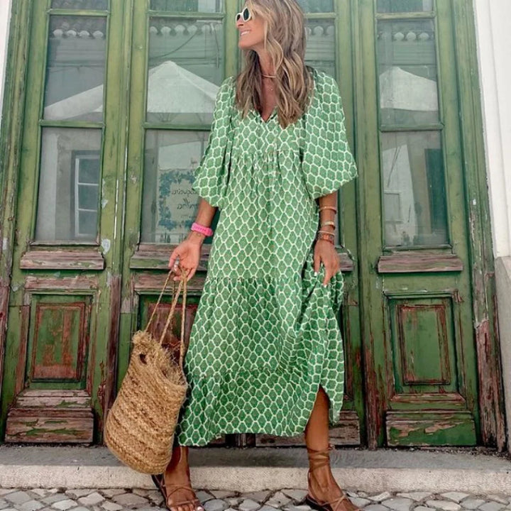 Emmeline | Boheme Bomuld Maxi Kjole