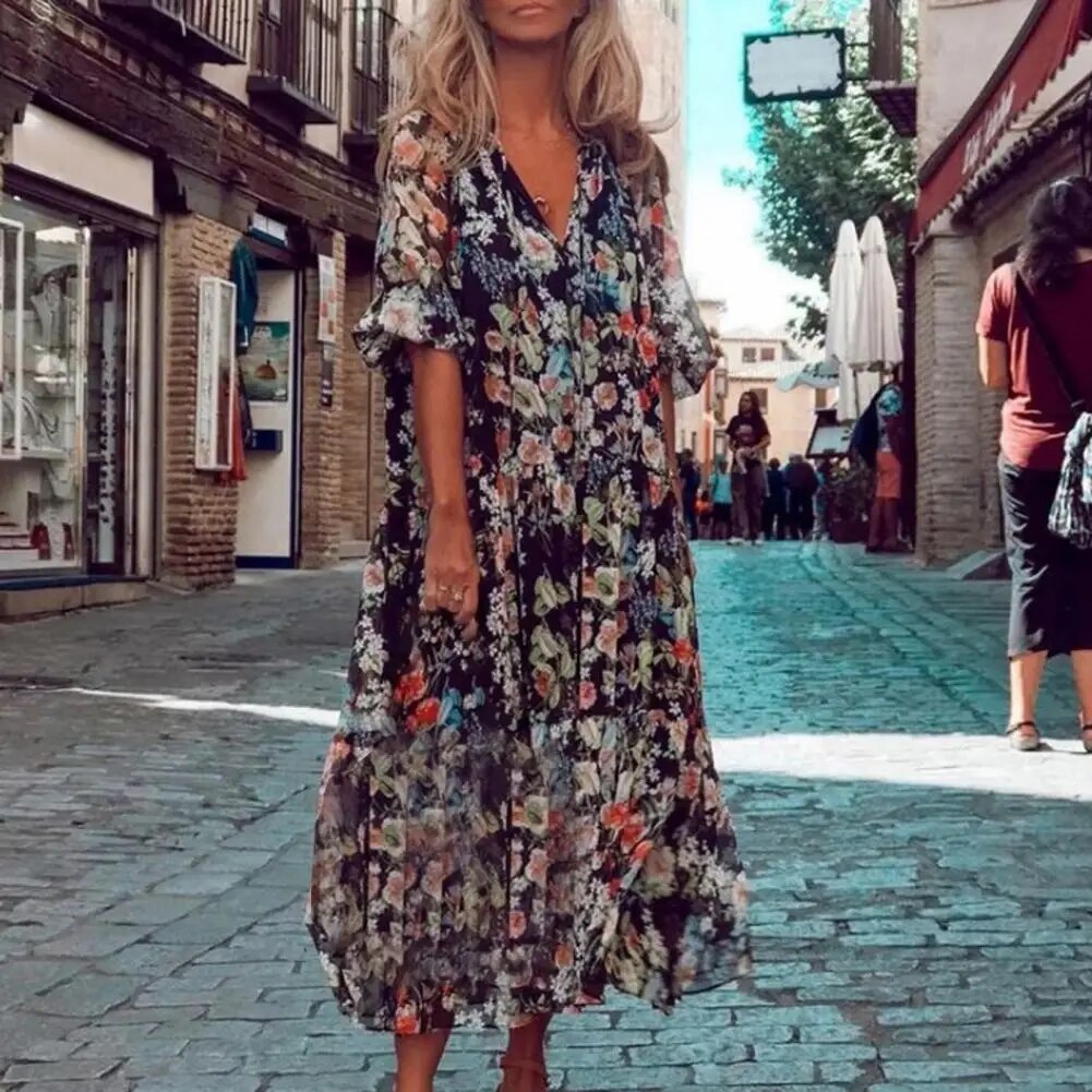 Undine | Blomstret Maxi Kjole