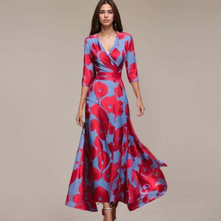 Sophia | Stilfuld Blomstret Omslagskjole
